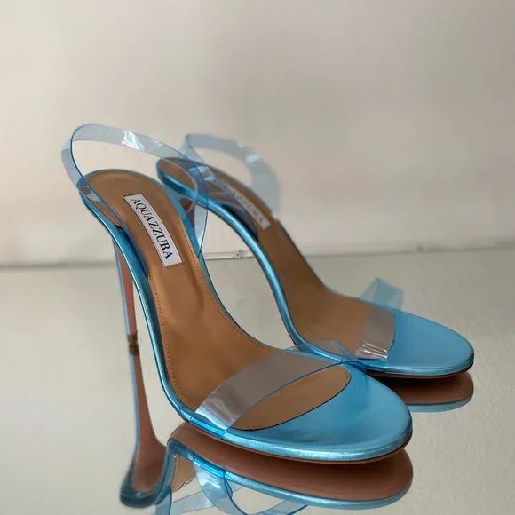 Aquazzura So Nude PVC Slingback Sandals 38.5 - Picture 12 of 14